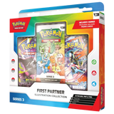 First Partner Illustration Collection Series 3 packaging with trading card packs and promo cards.