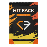 Hit Pack image showcasing a collectible card pack with bold colors and guaranteed hit feature.