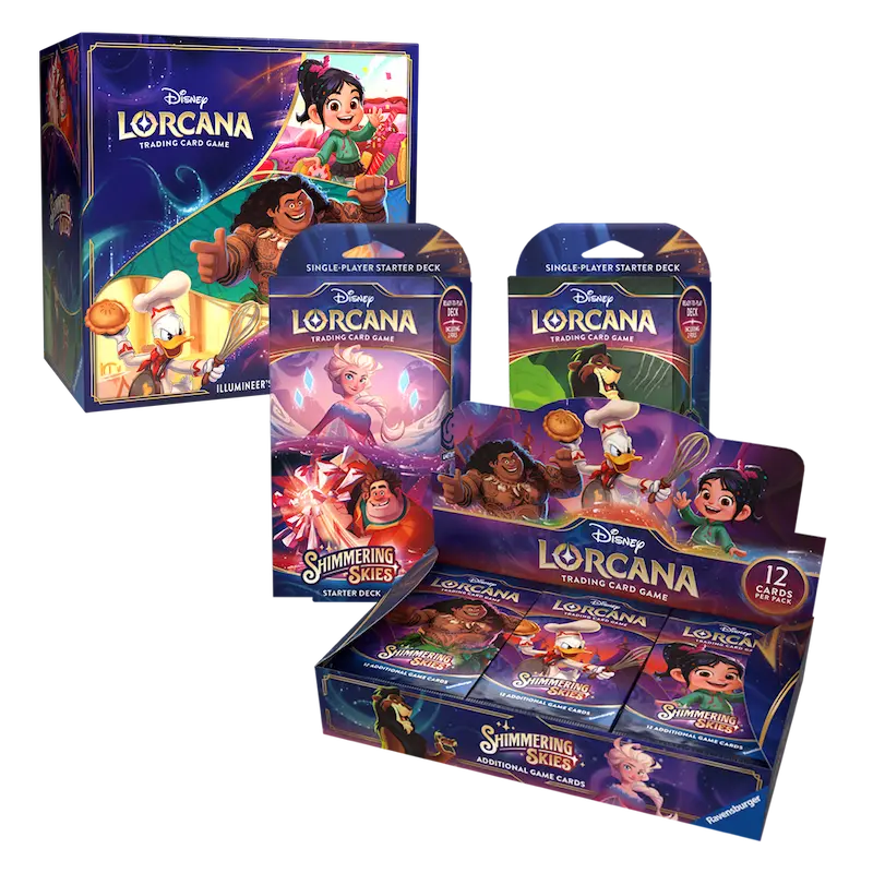 Different Lorcana product boxes