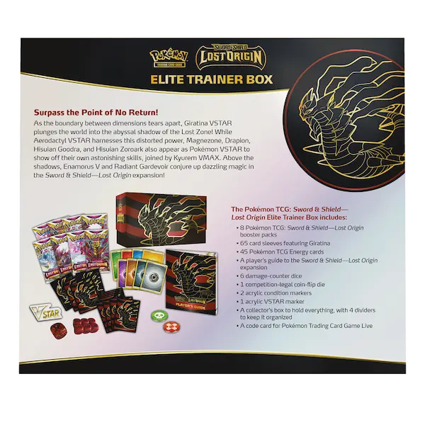 Pokemon Sword & Shield Lost Origin Elite Trainer Box - Back information