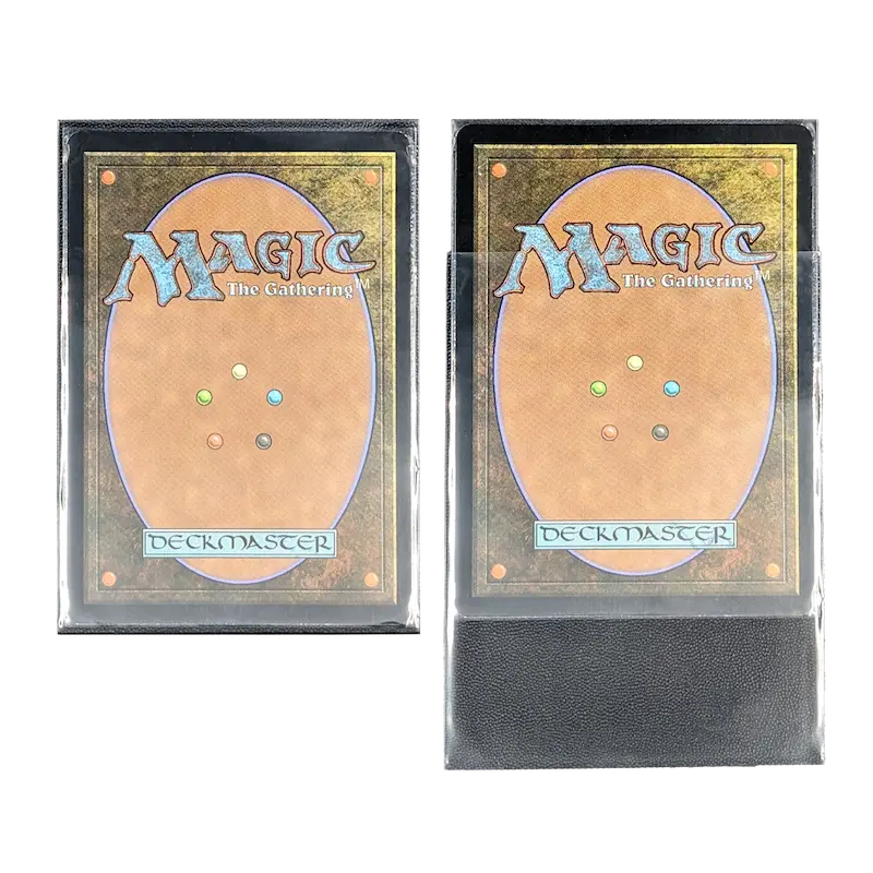 MTG card in black deck sleeve