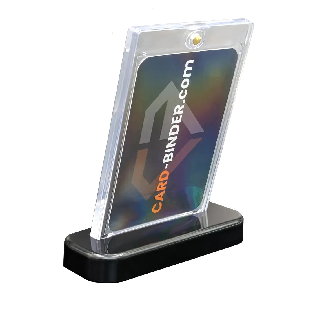 Magnetic card holder in display stand