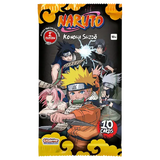 Naruto Konoha Booster Pack (Live-stream) featuring Naruto, Sakura, Sasuke, and Kakashi on the packaging.