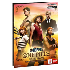 Premium Card Collection Live Action Edition featuring characters from One Piece card game in vibrant artwork.