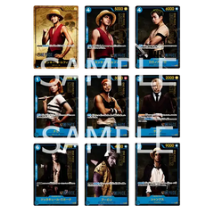 Premium Card Collection Live Action Edition featuring characters from One Piece in a collector's set.