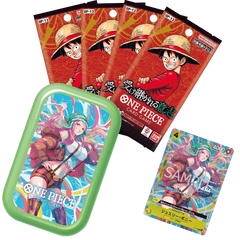 One Piece Vol 3 Tin Pack Set featuring OP-13 booster packs and promo card, Nami, Nico Robin, Jewelry Bonney.