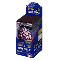 The Azure Seven booster box featuring 24 packs for One Piece OP14 card game.