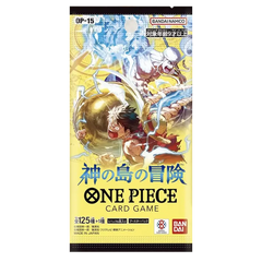 Adventure on KAMI's Island Japanese Booster Box packaging featuring characters from One Piece.