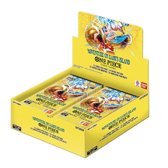 OP15-EB04 Booster Box showcasing Adventure on Kami's Island One Piece Card Game display.