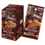 OPC-02 Paramount War Booster Box featuring iconic characters from One Piece Card Game.