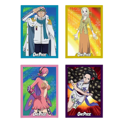 Four unique cards from Panini 25th Anniversary Booster Box (Live-stream) featuring characters from One Piece.