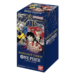 Romance Dawn Japanese Booster Box featuring One Piece characters and design from the OP01 card game.