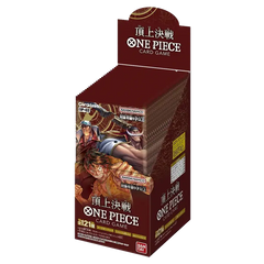Paramount War Japanese Booster Box featuring One Piece card game with booster packs and unique cards.