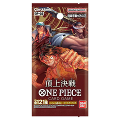 Paramount War Japanese Booster Pack featuring One Piece characters and art from the OP-02 card game.
