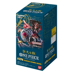 Pillars of Strength Japanese Booster Box featuring One Piece OP-03 card game packaging with vibrant artwork.