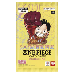 500 Years in the Future Booster pack from One Piece TCG featuring Luffy on the cover, released June 28th 2024.