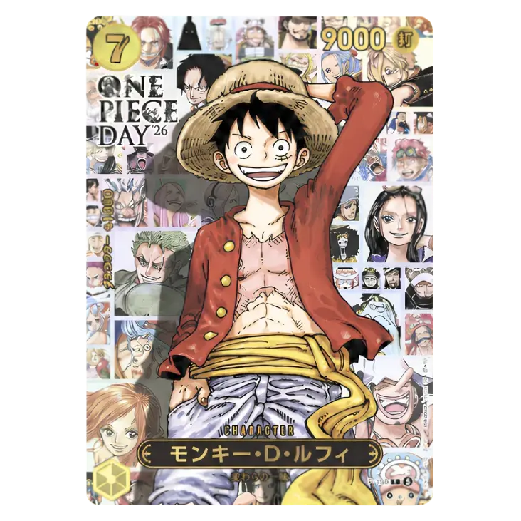 Alt tag for One Piece Day 26 Promo featuring Monkey D. Luffy with exclusive art and character collage.