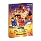 One Piece card game promotional image featuring characters from the series, designed by Bandai Namco.
