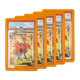 PSA Slab Bumper - Orange protecting multiple graded Pokémon cards in vibrant orange silicone cases.