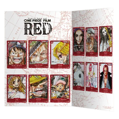 PREMIUM CARD COLLECTION -ONE PIECE FILM RED- featuring illustrations of characters from the film.