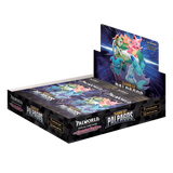 Palworld Dawn of Palpagos Booster box featuring booster packs in a display box.