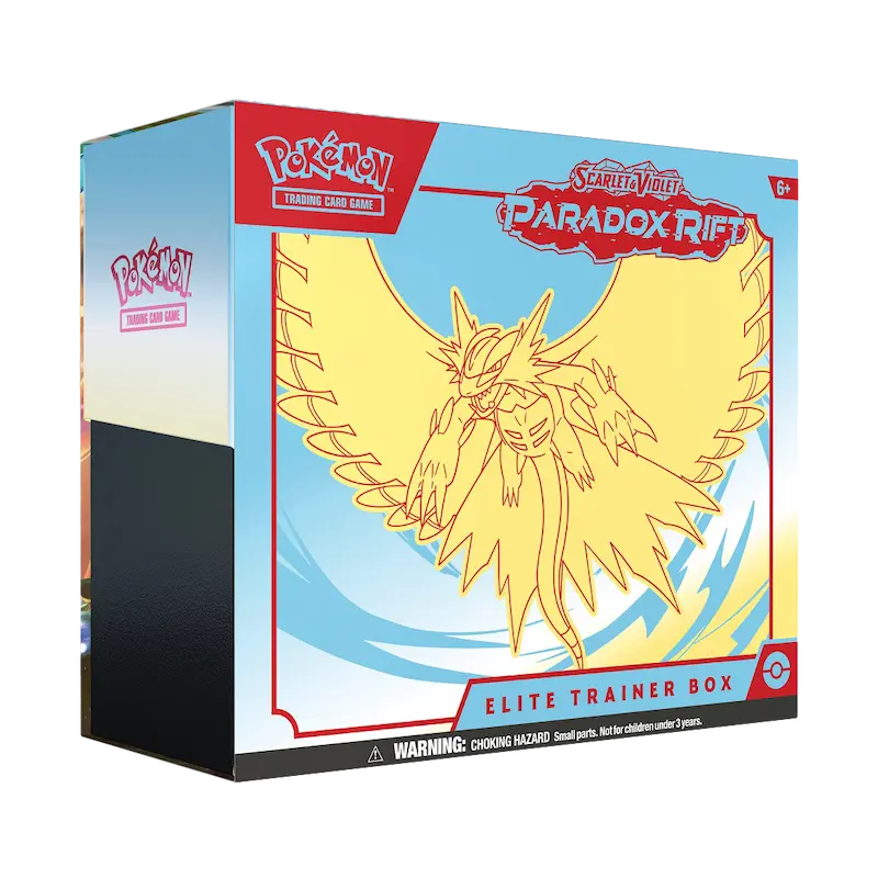 Pokemon Paradox Rift Elite Trainer Box - Roaring Moon - Isometric view