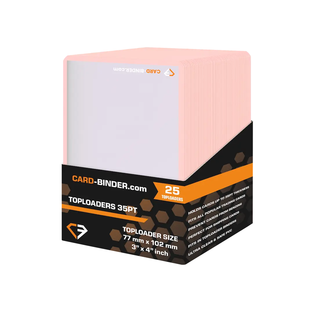 Premium Pink Border Toploaders: 25 pack, perfect for high-end card protection.