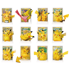30th Celebration Pikachu Figure Blind Box featuring various Pikachu figures and Pokémon cards.