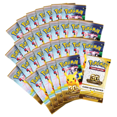 30th Celebration Ultra Premium Collection - Night Out featuring 30 Pokémon TCG booster packs and Classic Collection pack.