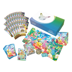 30th Celebration Ultra Premium Collection - Day Out featuring cards, booster packs, and a colorful playmat.