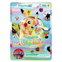 Pikachu ex card from the Pokémon TCG 30th Celebration Ultra Premium Collection - Day Out.