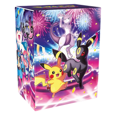 30th Celebration Ultra Premium Collection - Night Out featuring Pikachu, Umbreon, and Mewtwo with festive fireworks backdrop.