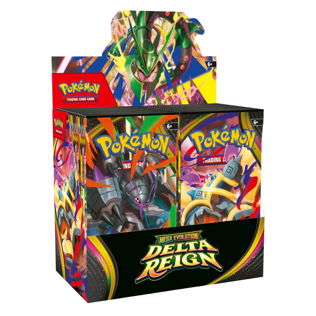 Delta Reign Booster Box featuring 36 booster packs from the Pokémon TCG expansion.