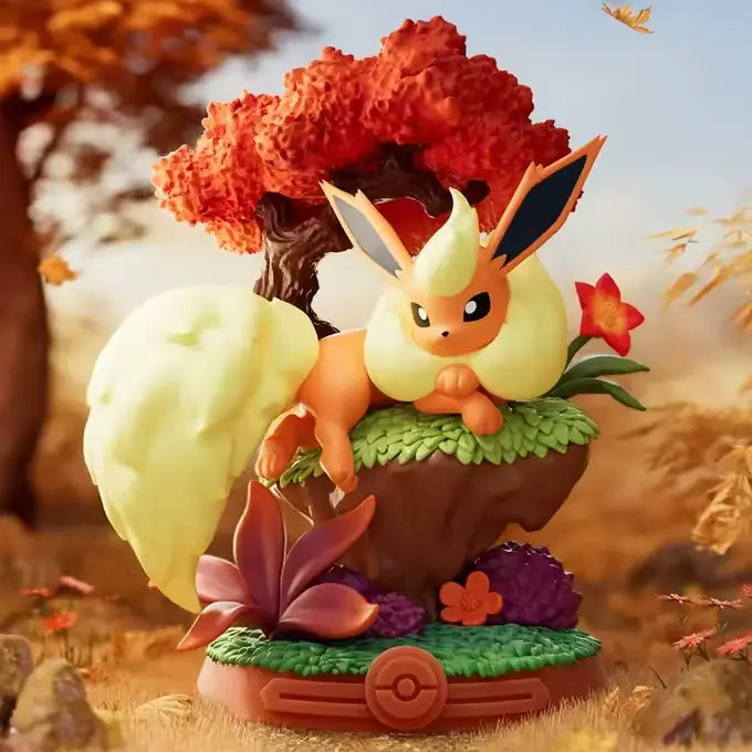 Relax & Enjoy Evee Blind Box featuring a beautifully detailed figure of Eevee amidst a nature-inspired diorama.