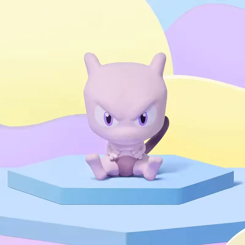 FUNISM Mini Figure 3.0 Blind Box featuring a cute Mewtwo figure on a colorful background.