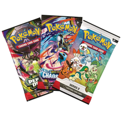 alt_tag: Pokémon TCG First Partner Illustration Box Series 2 pakkeillustration med Chaos og Series 2 designs.