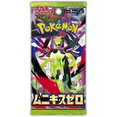 Munikis Zero Booster Pack featuring vibrant artwork and Mega Evolution design.