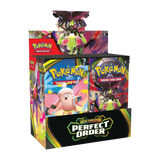 Perfect Order Booster Box featuring 36 booster packs from the Pokémon Trading Card Game Mega Evolution era.
