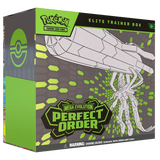 Perfect Order Elite Trainer Box featuring Mega Zygarde design, part of the Pokémon Trading Card Game.