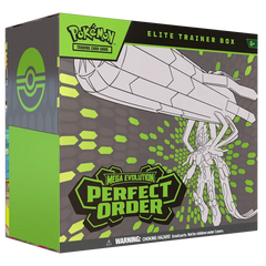 Perfect Order Elite Trainer Box featuring Mega Zygarde design, part of the Pokémon Trading Card Game.