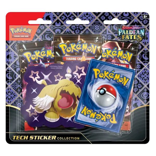 Pokemon Scarlet & Violet Paldean Fates 3 Pack Sticker Collection Greavard