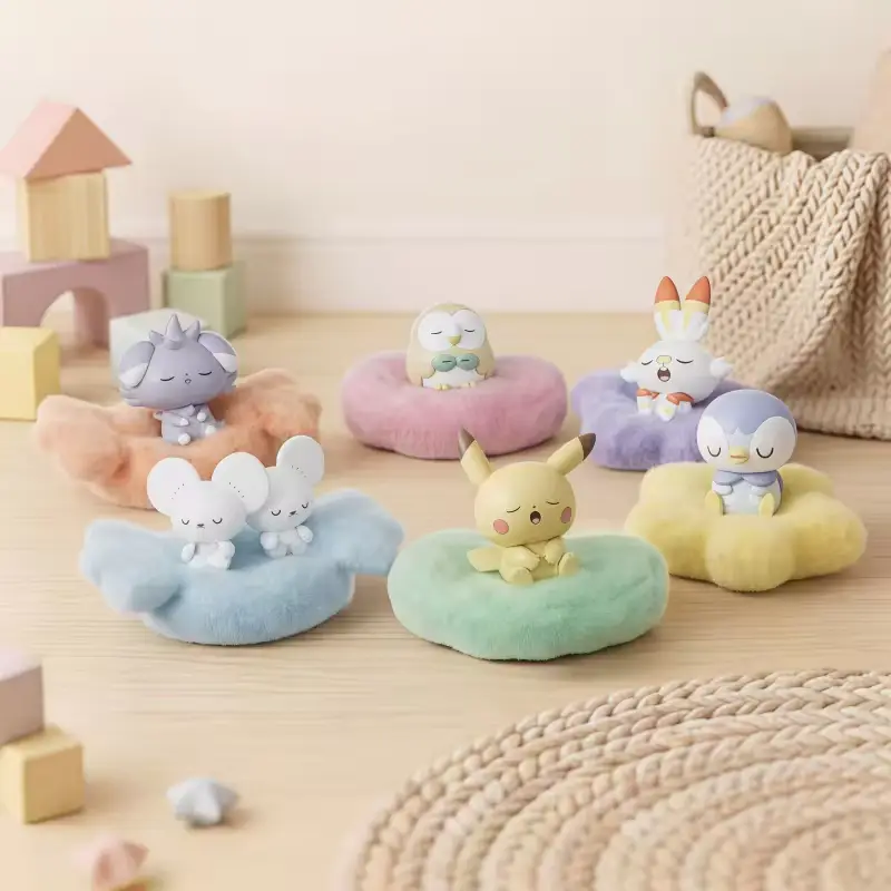 Pokémon: Poképeace Napping Figures Blind Box (Holly Box) featuring various sleeping Pokémon figures.