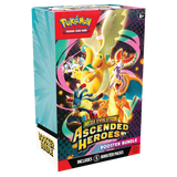 Ascended Heroes Booster Bundle featuring 6 booster packs from the Pokémon Trading Card Game Mega Evolution era.