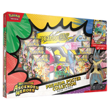 Mega Lucario Poster Collection featuring poster, foil promo, and booster packs from Ascended Heroes TCG.