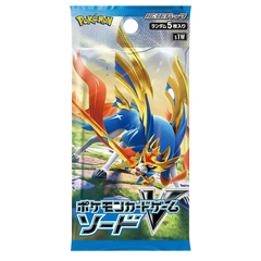 Sword Booster Box featuring a Pokémon Sword booster pack with vibrant illustration.
