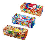 3-pack Pokémon Center-box med tematiskt konstverk från Pokémon Centers i Hiroshima, Fukuoka och Tohoku.