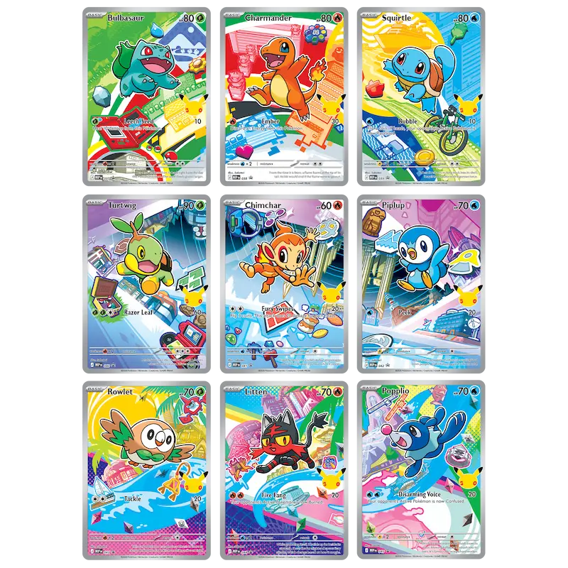 First Partner Illustration Box Series 1 featuring Illustration Rare-style cards of Kanto, Sinnoh, and Alola starters.