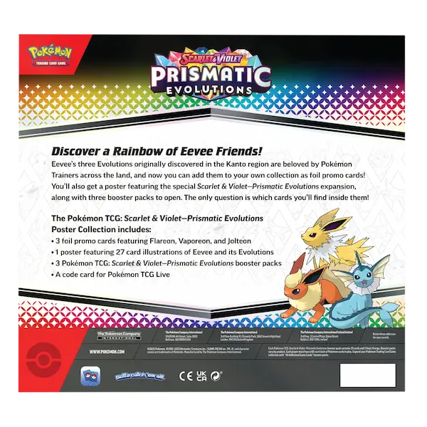 Pokemon Prismatic Evolutions Poster Collection - Backside information