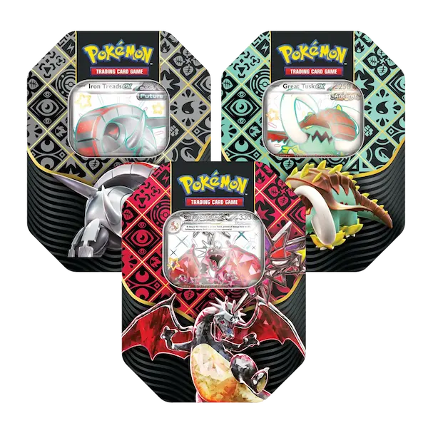 Pokemon Sword & Shield Paldean Fates EX Tin 3-Pack