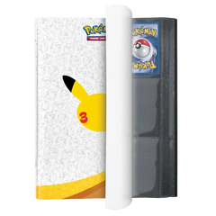 30th Celebration Binder Collection showcasing Pikachu design for Pokémon card organization.